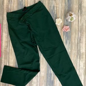 White House Black Market Forest Green Ankle Length Cigarette Pants Size 4R